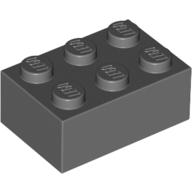 Lego kostka (kostička) 2x3, tmavě modro šedá (4211105)